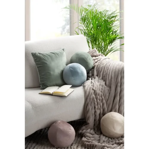 810px_PODT-01c.webp Decoratief Bolvormig Kussen Lichtgrijs/groen