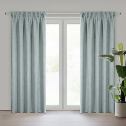 Linnenlook Plooigordijn Gemêleerd - Grijsblauw
