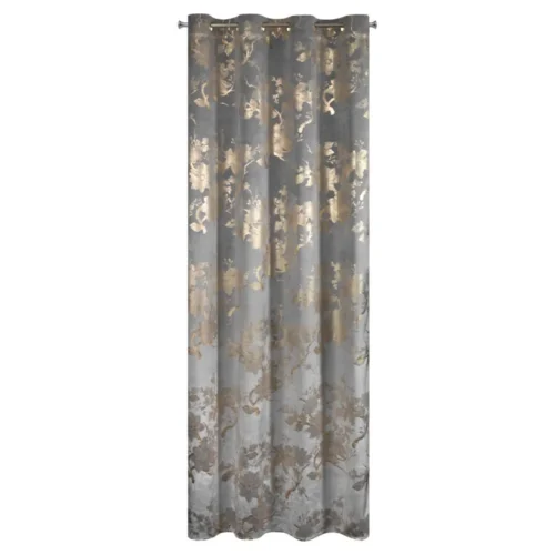 Velvet Gordijn met Gouden Bloemenprint