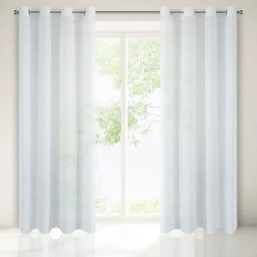 Vitrage gordijn met ringen wit ZKXW-04