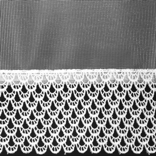 Micro mesh gordijn met kant FBR-01