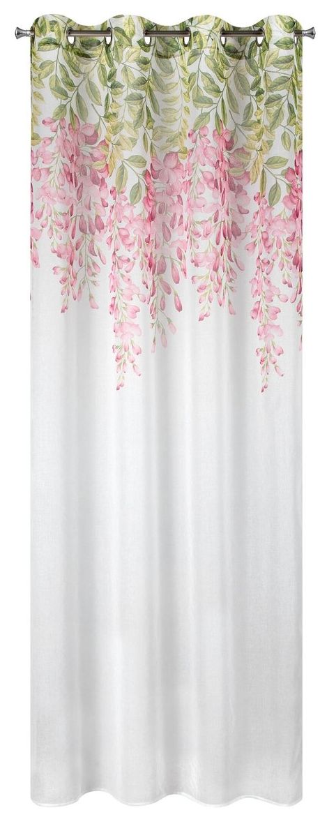 Etamine gordijn met bloemmotief FKAJ-01