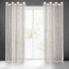 Vitrage met glanzend draad - Beige
