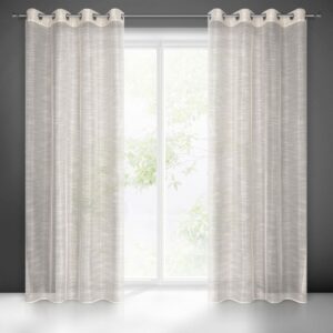 Vitrage met glanzend draad - Beige