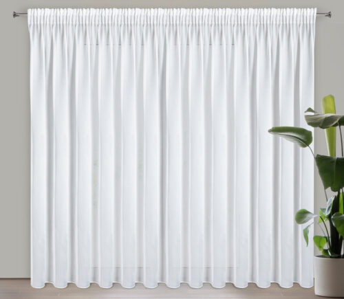 Glad voile gordijn met tape FWL-01