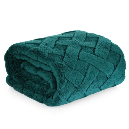 Deken teddy met visgraatreliëf K167-10