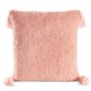 Kussenhoes met bontstructuur en decoratieve kwastjes JA113-03