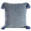 Kussenhoes met bontstructuur en decoratieve kwastjes JA113-04