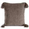 Kussenhoes met bontstructuur en decoratieve kwastjes JA113-05
