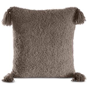 Kussenhoes met bontstructuur en decoratieve kwastjes JA113-05