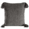 Kussenhoes met bontstructuur en decoratieve kwastjes JA113-06