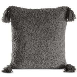 Kussenhoes met bontstructuur en decoratieve kwastjes JA113-06