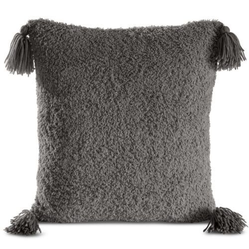 Kussenhoes met bontstructuur en decoratieve kwastjes JA113-06