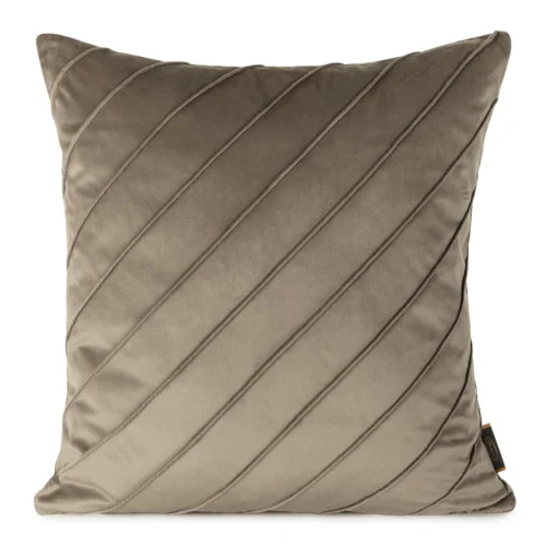 Fluwelen kussensloop met stiksels, beige JA130-01