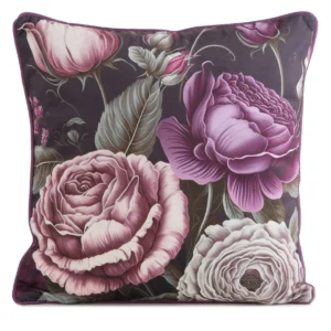 Fluwelen kussensloop met bloemen JA137-03