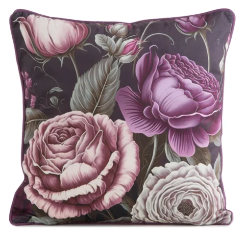 Fluwelen kussensloop met bloemen JA137-03