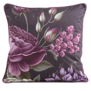 Fluwelen kussensloop met bloemen JA137-05
