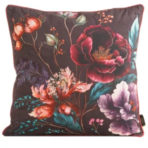 Fluwelen kussensloop met bloemen JA137-07