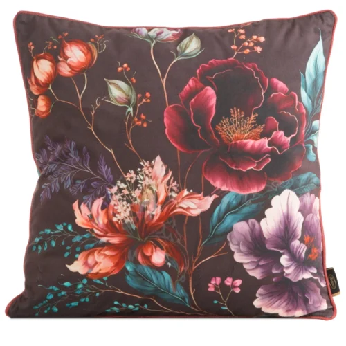 Fluwelen kussensloop met bloemen JA137-07