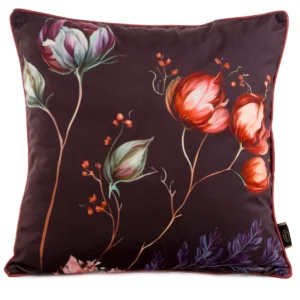 Fluwelen kussensloop met bloemen JA137-09