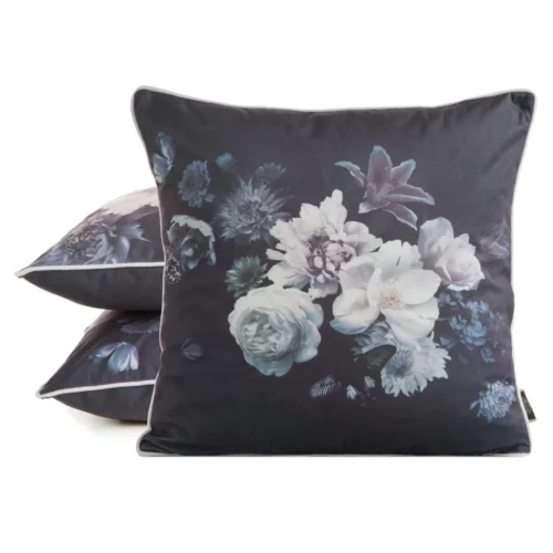 Fluwelen kussensloop met bloemen JA137-12