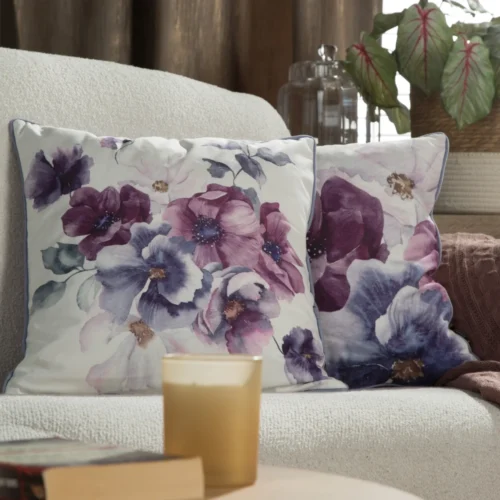 Fluwelen kussensloop met bloemen JA137-13
