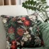 Fluwelen kussensloop met bloemen JA137-17
