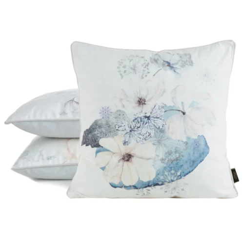 Velours kussenhoes met bloemen JA137-23