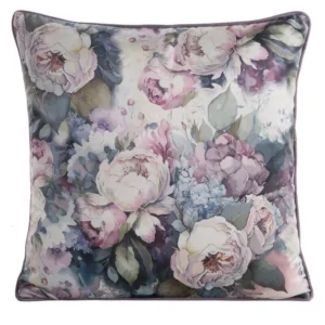 Velours kussenhoes met bloemen JA137-27