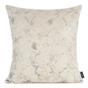 Fluwelen kussensloop met glanzende bloemenprint JA138-01