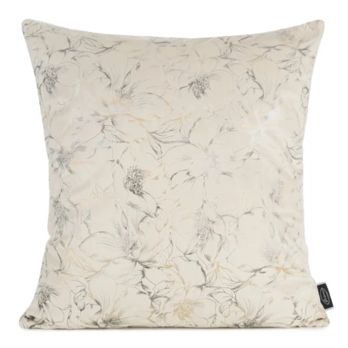 Fluwelen kussensloop met glanzende bloemenprint JA138-01
