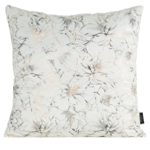 Fluwelen kussensloop met glanzende bloemenprint JA138-02