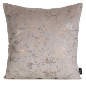 Fluwelen kussensloop met glanzende bloemenprint JA138-03