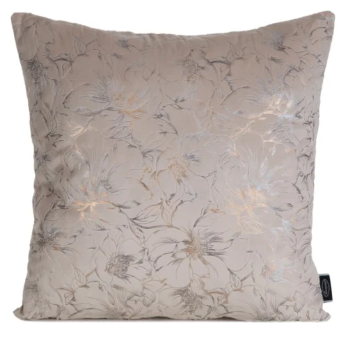 Fluwelen kussensloop met glanzende bloemenprint JA138-03