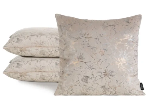 Fluwelen kussensloop met glanzende bloemenprint JA138-02
