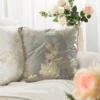 Velours kussenhoes met glanzende bloemenprint JA140-02