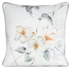 Fluwelen kussenhoes met bloemen en bladeren, afgezet met bies JA152-01