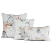 Fluwelen kussenhoes met bloemen en bladeren, afgezet met bies JA152-01