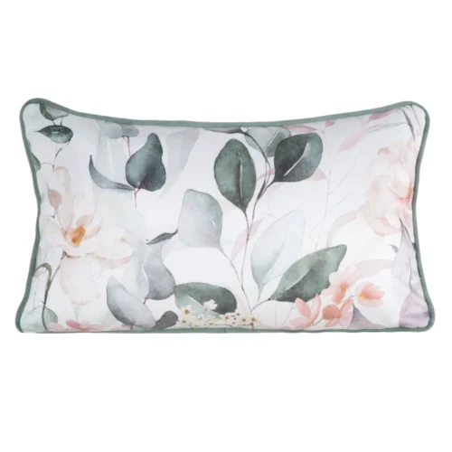 Fluweelen kussenhoes met vulling van bladeren en bloemen JA152A-03