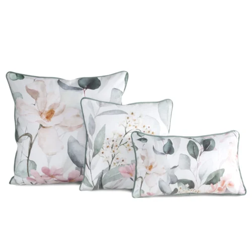 Fluweelen kussenhoes met vulling van bladeren en bloemen JA152A-03