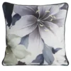 Fluwelen kussenhoes met bloemenprint en bies JA152-07