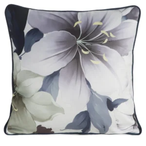 Fluwelen kussenhoes met bloemenprint en bies JA152-07