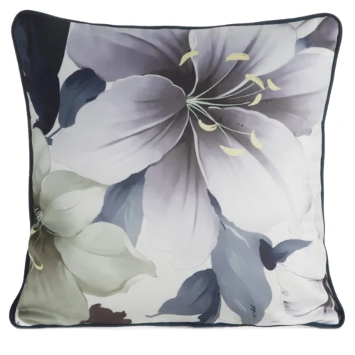 Fluwelen kussenhoes met bloemenprint en bies JA152-07