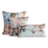 Fluwelen kussenhoes met bloemenprint en bies JA158-01