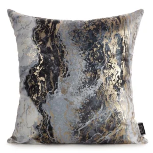 Fluwelen kussenhoes met ringen en metallic print JA163-03