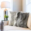 Fluwelen kussenhoes met ringen en metallic print JA163-03