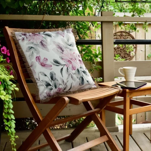 JA176-02a.webp Waterdichte Tuinkussenhoes met Franjes - Wit & Roze