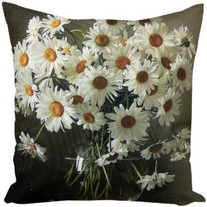 Velours kussensloop met boeket margrieten JCL-650