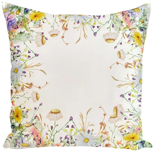 Velours kussensloop met wilde bloemen JCL-651