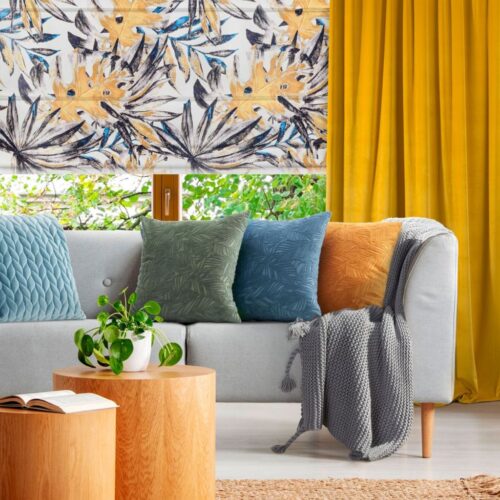 Kussenhoes velours met plantenmotief JQK-04